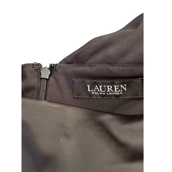 Lauren Ralph Lauren Satin Slip Cocktail Dress, Asymmetric Shoulder | 6 Black NWT - Picture 16 of 16
